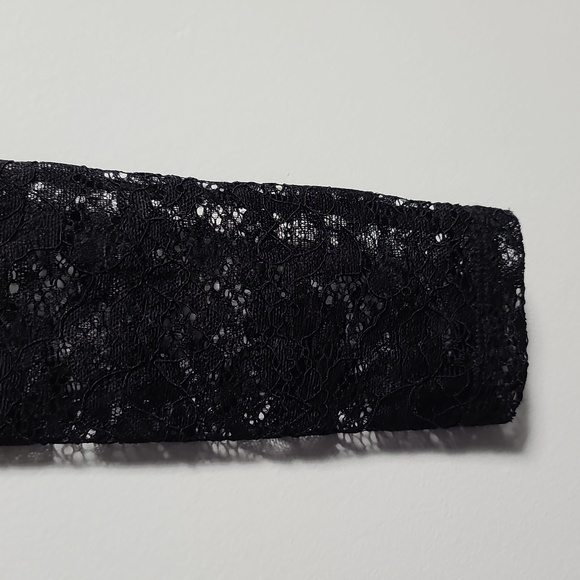 H&M DIVIDED Navy Blue Mini Dress with Black Lace Sleeves Size 38 US 8 - Picture 7 of 14